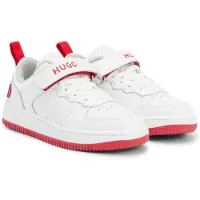 HUGO Kids' branded-strap trainers in faux leather and mesh