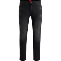 HUGO för män. 50524229 Extra slim fit-jeans i djupsvart stretchdenim (29/32), Casual, Ekologisk bomull, Hållbar