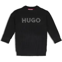 HUGO Kids' knitted sweater dress with studded logo