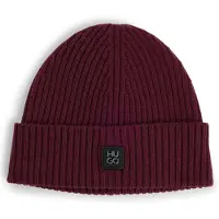 HUGO Virgin-wool beanie hat with stacked logo