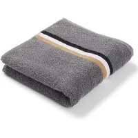 BOSS Cotton hand towel with signature stripe