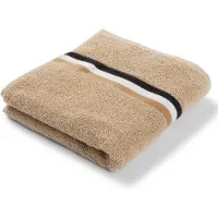 BOSS Cotton hand towel with signature stripe