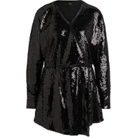 BOSS för kvinnor. 50524264 Dallets klänning svart (36), Casual, Parti, Klassisk, Polyester, Lång ärm