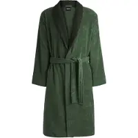 BOSS Cotton velvet dressing gown with Double B monogram