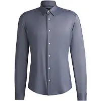 BOSS Slim-fit shirt in structured performance-stretch fabric