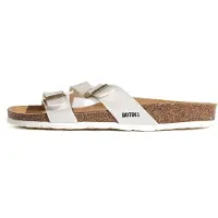 Bayton Pantolette 'Cleo' brun / guld / svart / vit