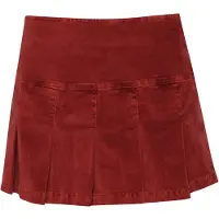Superdry för kvinnor. W7210244A Plisserad minikjol i vinröd manchester (S), Casual, Granat, Bomull