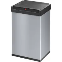 Hailo Big-Box Swing L 8401210 Sopkärl 35 l Stålbleck (L x B x H) 340 x 339 x 545 mm Silver, Svart Självstängande gunglock 1 st