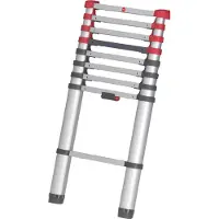 Hailo T80 FLEXLINE 7113-091 Aluminium Teleskopstege Arbetshöjd (max.): 3.4 m Silver, Svart, Röd DIN EN 131 8.1 kg