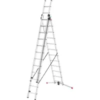 Hailo S100 ProfiLOT 9312-507 Aluminium Multifunktionsstege Arbetshöjd (max.): 9 m Silver, Röd, Svart EN 131 29.2 kg
