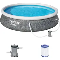 Bestway Fast Set 57376, 7340 l, Uppblåsbar pool, Vuxen och barn, Grå, 18,7 kg