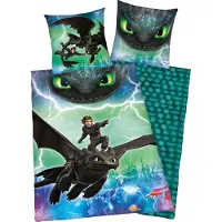 MCU Så tränar du din drake sängkläder Glow in the dark 100% bomull