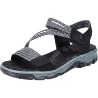 Rieker Trekkingsandal mörkgrå / svart / vit