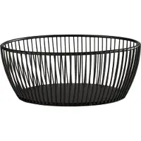 Aps bröd- och fruktkorg SVART, oval, 200 x 150 mm i svart metall, höjd 80 mm - 1 st. (30422)