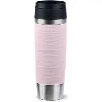 EMSA Travel Mug Waves Grande, Rosa, Rostfritt stål, Silikon, Rostfritt stål, Polypropylen (PP), 500 ml, 8,3 cm, 240 mm