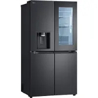 LG GMG960EVEE.AEVQEUR, Fristående, Amerikansk dörr, Svart, Knappar, Röra, LED, Insida