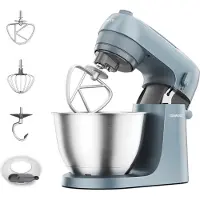 Kenwood KZM35000GY, bordsmixer, blå, vispa, knåda, mixa, vispning, 4 L, vänd, rostfritt stål