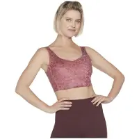 SKECHERS Performance Gosculpt Leopard Longline Bh Polyester Dam Rosa Sport-BH