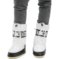 Moon Boot för kvinnor. 80D1400440 Icon Nylonstövlar svart, vit (39/41), Karta, Ingen, Casual, Snö