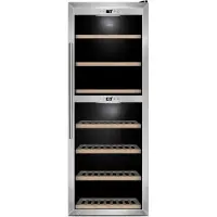 Caso WineComfort 1260 Smart, Vinkylare med kompressor, Fristående, 126 flaska/flaskor, 135 W, Inbyggd lampa, Svart, Silver
