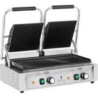 Royal Catering Dubbel kontaktgrill - 3600 W - Räfflad