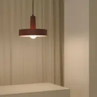 LEDS-C4 Hänglampa Keops 1, dimbar, Terrakotta, Vardagsrum / matsal, Aluminium / grå / zink, Modern, Pendellampa