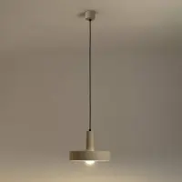 LEDS-C4 Hänglampa Keops 1, dimbar, Brun / rost, Vardagsrum / matsal, Aluminium / grå / zink, Modern, Pendellampa