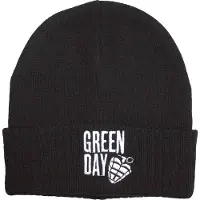 Ginza.se Green Day: Unisex Beanie Hat/Stacked Logo & Grenade (Black)