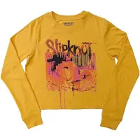 Ginza.se Slipknot: Ladies Long Sleeve Crop Top/The End, So Far Barcode (Yellow) (Back Print) (Large)