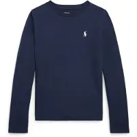 Ralph Lauren för flickor. 313841122029 Långärmad t-shirt i trikå mairno ((S) 7años= 130/134cm), Casual, Bomull, Lång ärm, Marino, barnm