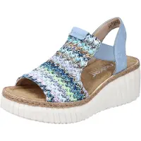 Rieker Sandal kobaltblå / duvblå / lavendel / vit
