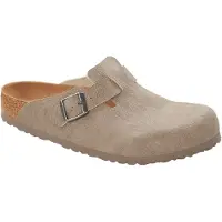Birkenstock Boston Soft Footbed Suede Leather Sandaler taupe, 46