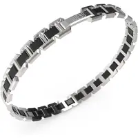 GUESS Montecarlo tvåfargat silver och svartfärgat armband JUMB04030JWSTBKT/U