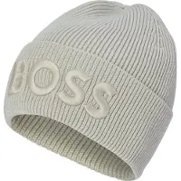 BOSS Wool-blend beanie hat with embroidered logo