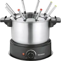 Severin 2470 Fondue 1500 W 8 fonduegafflar Rostfritt stål (borstat), Svart