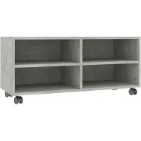 vidaXL Tv-bänk med hjul betonggrå 90x35x35 cm konstruerat trä