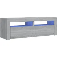 vidaXL TV-bänk med LED-belysning grå sonoma 120x35x40 cm