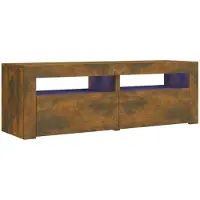 vidaXL Tv-bänk med LED-belysning rökfärgad ek 120x35x40 cm