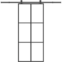 vidaXL Skjutdörr med beslagset ESG glas och aluminium 90x205 cm
