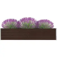 vidaXL Odlingslåda upphöjd galvaniserat stål 320x40x45 cm brun