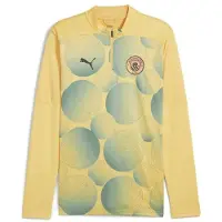 Puma Manchester City Träningströja Pre Match 1/4 Blixtlås - Gul/Blå - , storlek Medium