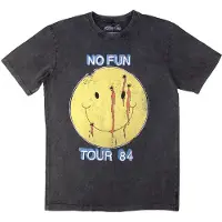 Ginza.se Mötley Crue: Unisex Stone Wash T-Shirt/No Fun Tour '84 (Charcoal Grey) (Back Print) (Large)