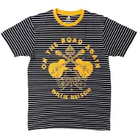 Ginza.se Willie Nelson: Unisex Ringer T-Shirt/On The Road Again (Black & White) (Large)
