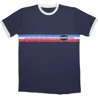 Ginza.se Oasis: Unisex Ringer T-Shirt/1996 Tour Horizontal Stripes (Navy Blue) (Medium)