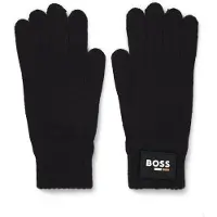 BOSS Kids' black gloves with logo detail