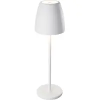 MEGATRON LED-batteribordslampa Tavola vit Tavola, dimbar, Vitt / opal, Aluminium / grå / zink, Ungt boande