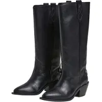 Pepe Jeans för kvinnor. PLS50568 Läderstövlar April Neutral svart (40), Hud, 5 till 8 cm, Ingen, Casual