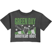 Ginza.se Green Day: Ladies Crop Top/American Idiot Wings (Black) (XX-Large)