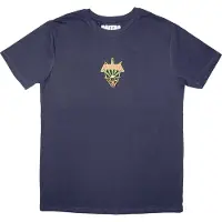 Ginza.se Pantera: Unisex T-Shirt/Mini Leaf Skull (Navy Blue) (Medium)