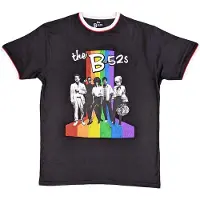 Ginza.se B52s: Unisex Ringer T-Shirt/Rainbow Stripes (Black) (Medium)